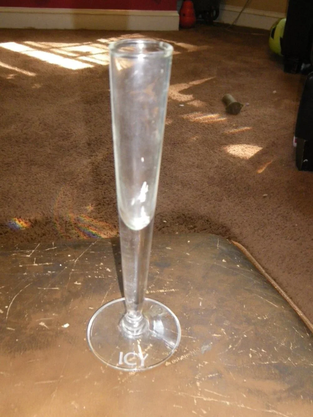 Vintage Tall Thin Glass Vase ICY